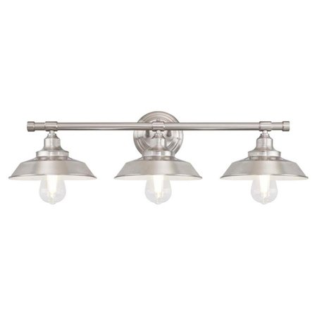 BRILLIANTBULB 3 Light Wall Brushed Nickel Finish with Metal Shades BR2690062